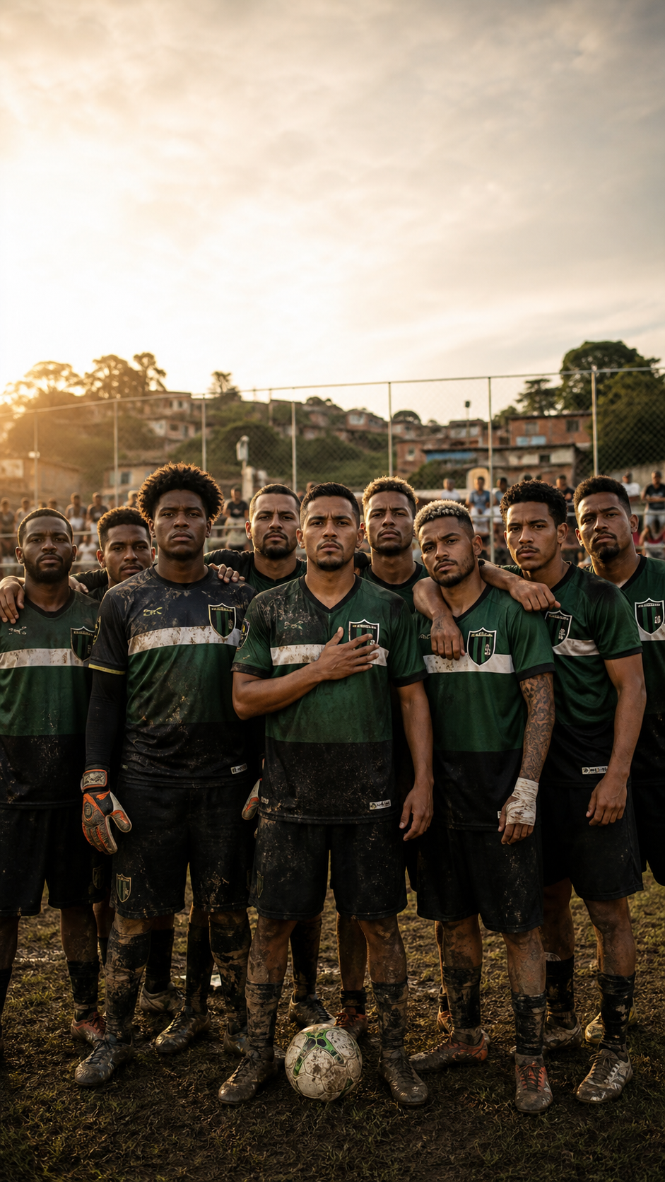 Jogadores abraçados com orgulho do time
